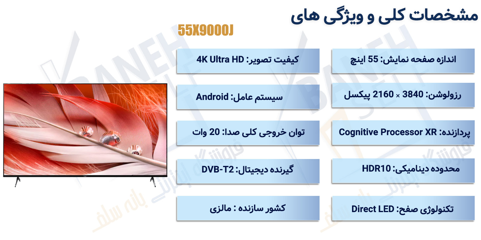 اینفوگرافیک-تلویزیون-هوشمند-4K-سونی-55-اینچ-مدل-55X9000J