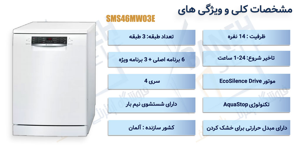 ظرفشویی بوش مدل SMS46MW03E